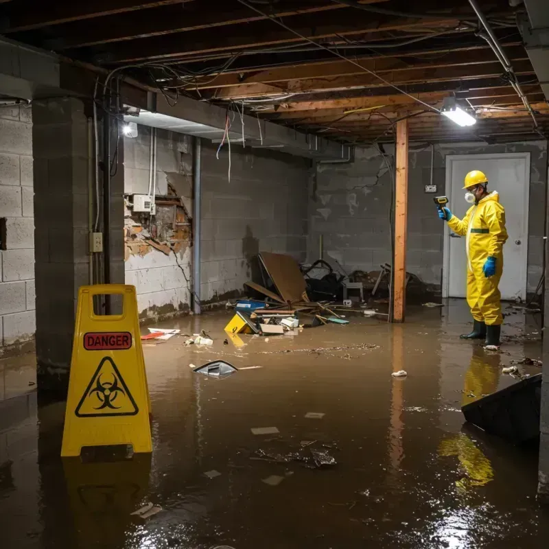 Flooded Basement Electrical Hazard in Henry County, IN Property