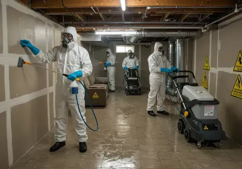 Basement Moisture Removal and Structural Drying process in Henry County, IN